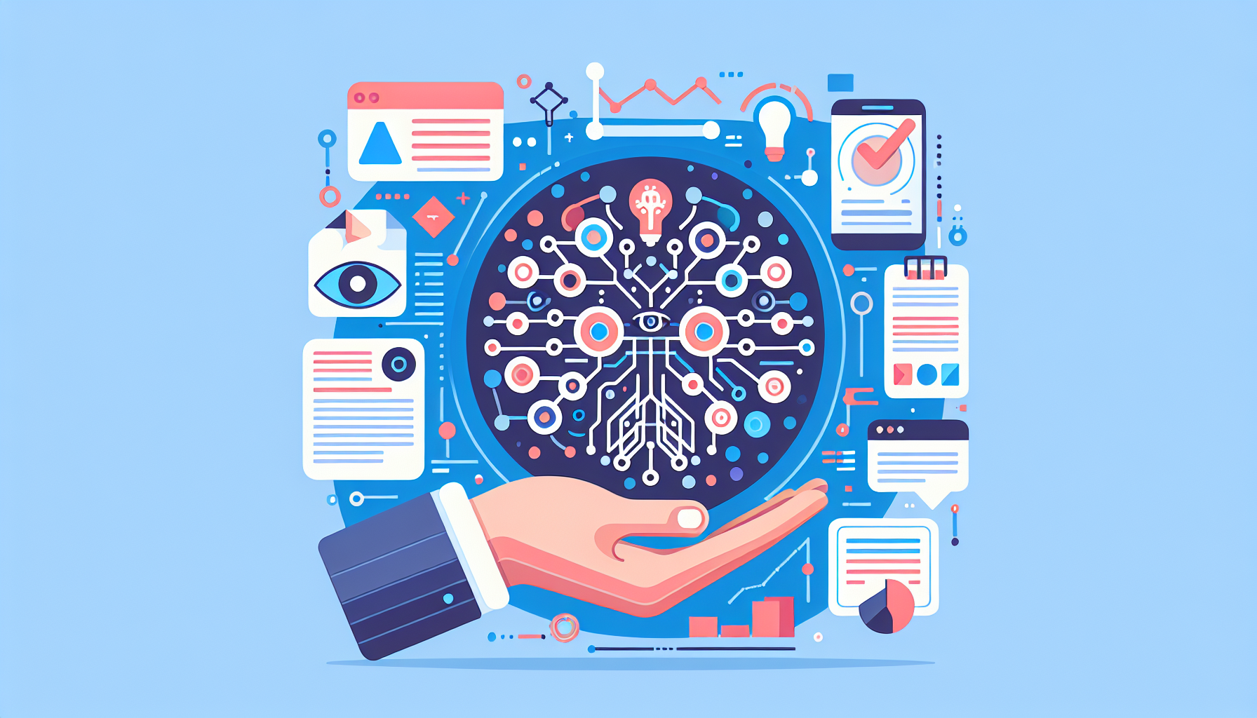 Illustration about ai content writing